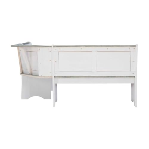 Riverbay Furniture Coastal Wood Corner Dining Nook with Hidden Storage, Some Assembly Required, Seats Up to 5 People, for Kitchen/Dining Room, in Gray Finish
