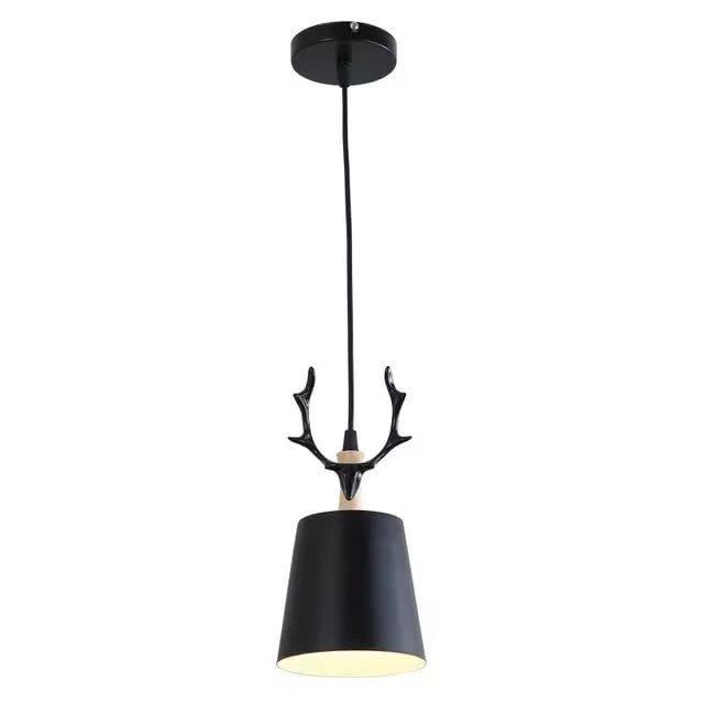 HUA QIANG WANG Industrial Pendant Light Fixture, Vintage Black Ceiling Lamp, Adjustable Height Hanging Chandelier Lighting for Kitchen Island Living Room Dining Room Bedroom (B, 1-Light)
