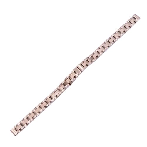Bracelet de montre femme acier inoxydable 8mm 10mm maillons argent or rose 6018#
