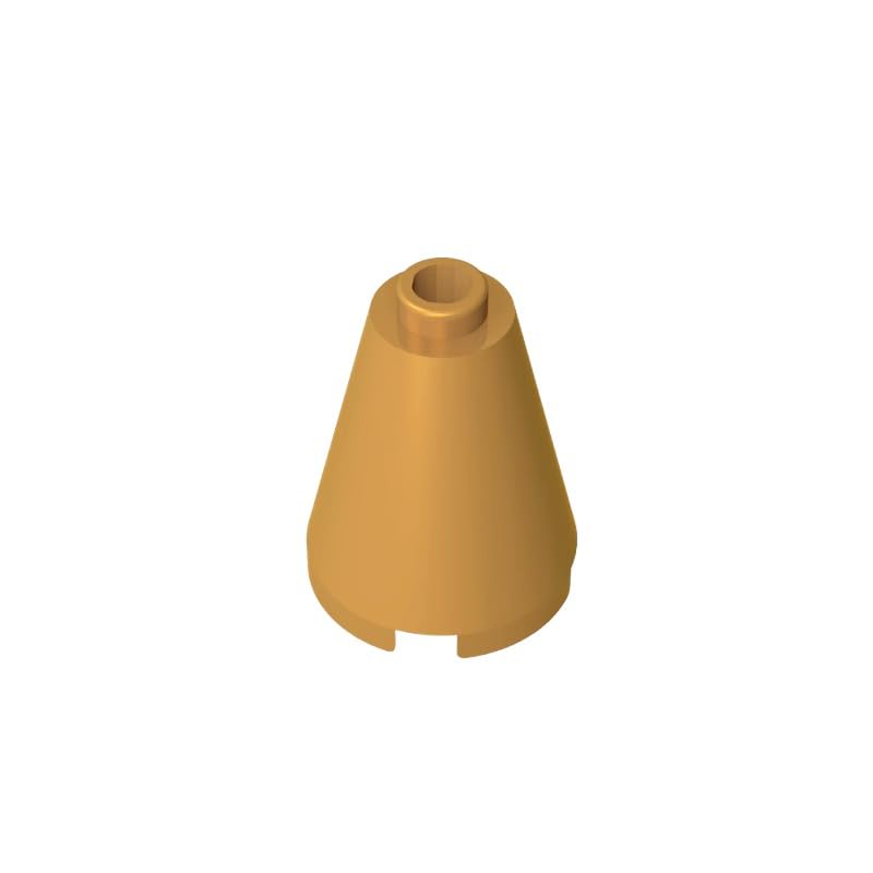 Gobricks 14918 Round Brick Cone 2x2x2 with Blocked Open Stud 50 Pieces GDS-746 Compatible with Lego Building Blocks Color:Pearl Gold — image 1