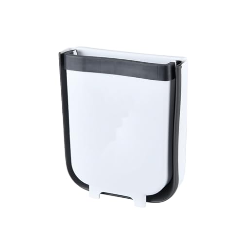 Caneca de basura rectangular plegable para puerta de gabinete blanco miniatura 1