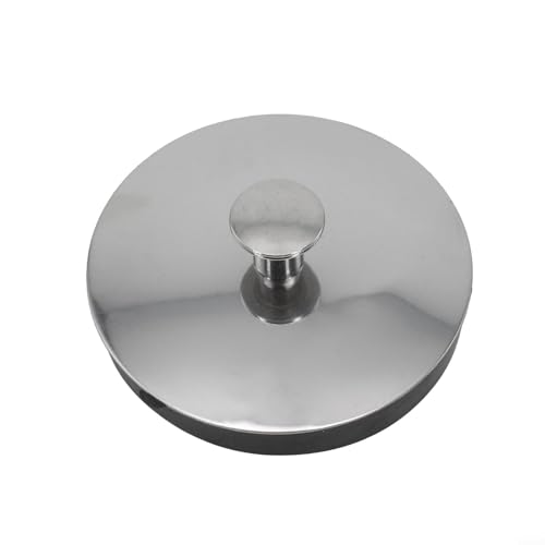 Niceminiwall Bouchon d'évier de salle de bain en acier inoxydable avec joint en caoutchouc pour lavabo, baignoire et cuisine compatible avec trous de 33 à 55 mm (L)