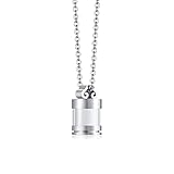 PEAS Fashion Stainless Steel Glass Bottle Pendant Container Ashes Holder Necklace(Steel)
