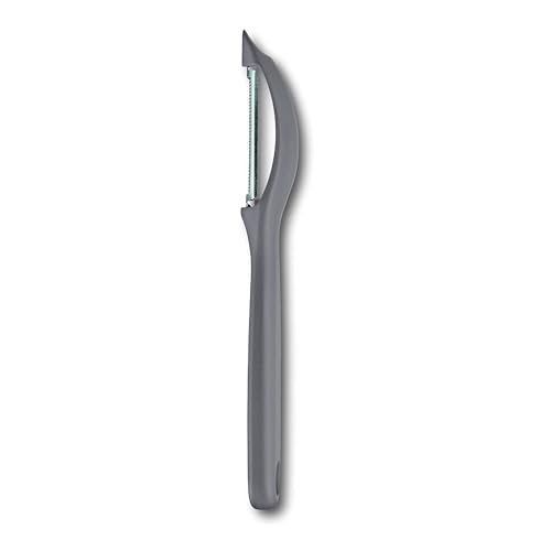 Victorinox | Universalschäler mit Pendelklinge für Obst und Gemüse - Extra scharf - Zackenschliffklinge/Zweischneidig - Swiss Made | Cool Grey