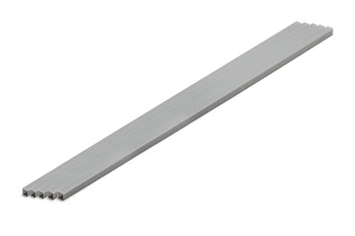 Tuyau carré gris 4 mm plastique modélisme tube profilé Wave Material
