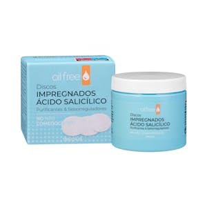Discos impregnados ácido salicílico Oil Free purificantes y seborreguladores piel grasa y acneica Bote 50 ud.