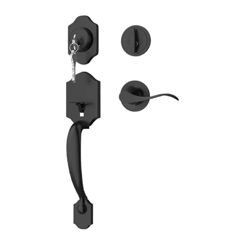 Lever & Grip Handle Lock Set Mechanical Key Unlock Electroplated