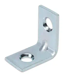 QBM Angle Shelf Bracket 25mmx25mm Zinc Plated L Shape Bracket Solid Shelf Support Joint Right Corner (Pack of 10)