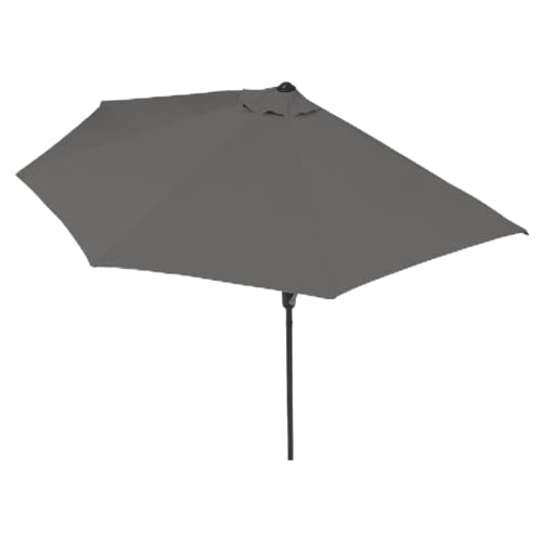 EASYmaxx Parasol de balcon/terrasse semi-circulaire | Se place parfaitement au mur | Avec manivelle pratique, protection UV 40+ | 270 x 130 cm [Gris tendance], gris, Grand modèle, semi-circulaire
