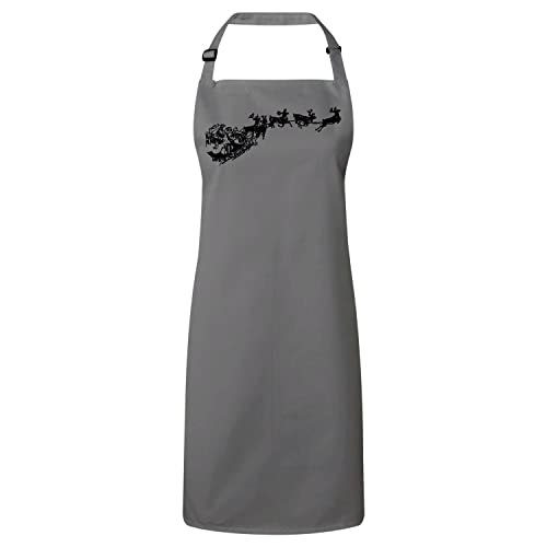 Tablier cuisine gris Père Noël, le cadeau idéal pour amateurs de cuisine