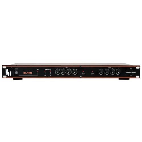 Image of kh DA 1048 Distribution Amplifier Professional Audio Signal Distributor with 8 XLR Outputs, Stereo /Mono Switch, LED Signal Indicators, Balanced XLR Inputs for DJ, Studio & Live Sound
