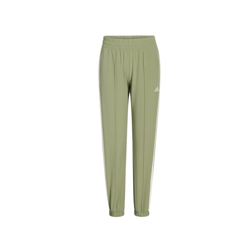 adidas Kids Girls Woven 3 Stripe Balloon Pants Training Casual - Green