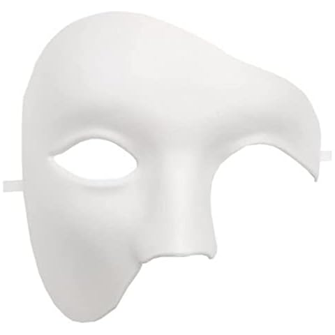 Masquerade Masks for Men, White Venetian Mask Vintage Phantom of The Opera Mask, Adult Half Face Party Mask for Halloween Christmas Mardi Gras Costume Wedding Cosplay Party Cover