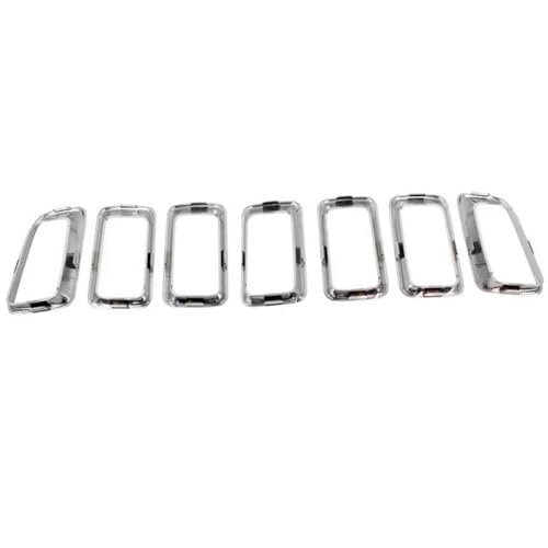Rejilla parachoques delantero plateada de 7 piezas para Jeep Compass de 2011 a 2017