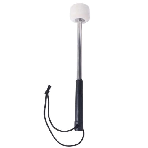 Baquetas para bombo, 1 pieza, mango ergonómico, profesional, blanco clásico, para banda marcial, con cuerda colgante, para batería de metal miniatura 3