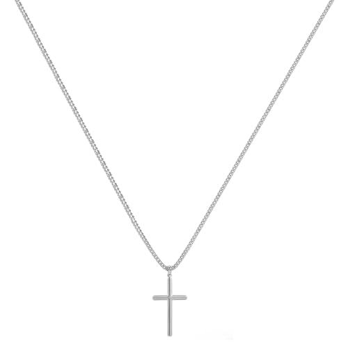 Image of Peora Fancy Cross Pendant with Cuban Chain Fashion Jewellery Gift for Men & Women