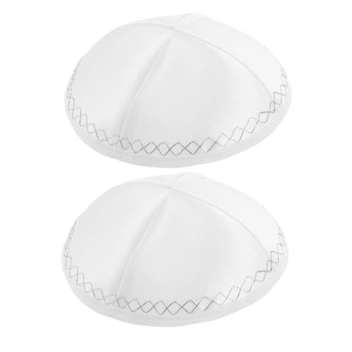Casquettes juives pour mitsva lot de 2 kippas style yamuké blanc
