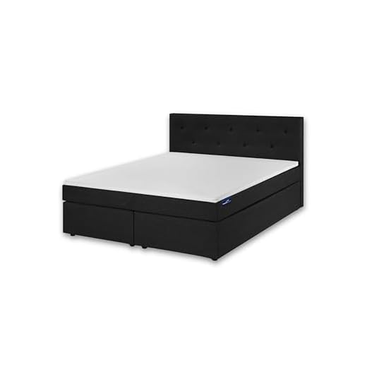Traumnacht Boxspringbett, mit 7-Zonen Tonnentaschenfederkernmatratzen (H3) und Komfortschaumtopper, leichter Aufbau, 140 x 200 cm in anthrazit
