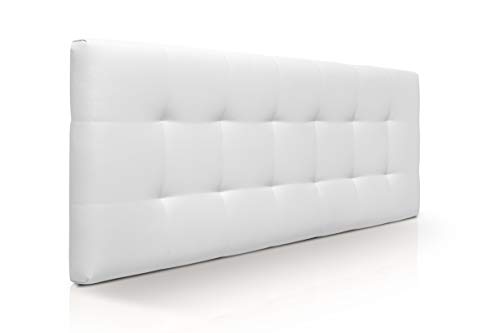 SUENOSZZZ-ESPECIALISTAS DEL DESCANSO Cabecero de Cama Canadá tapizado en Polipiel para Camas de 90 (100 x 57 cm) Polipiel Blanco