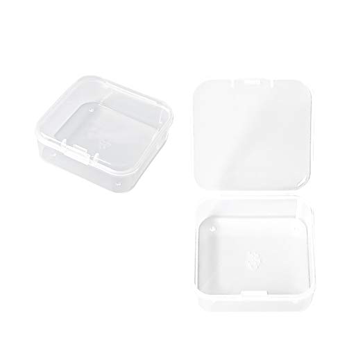 Image of 25 Packs Small Square Containers Case Organizer with Hinged Lids Clear Plastic Beads Storage Box for Jewelry, Pills, Crafts (3.3 inch 2.5 inch 1.4 inch)
