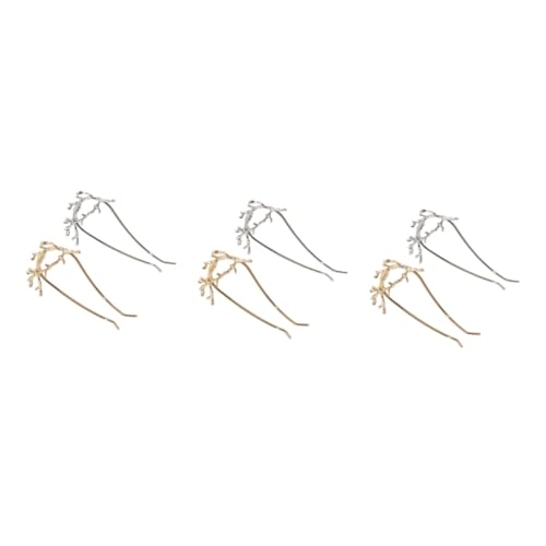 MUSISALY 6 個 U字型 ヘアピン レディース ヘア アクセサリー ウェディング ヘア クリップ U スティック ピン ヴィンテージ ヘアピン ブライダル ヘア アクセサリー アンティーク