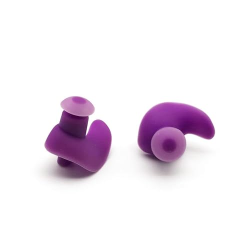 Image of Silicone Swimming Waterproof Soft Ear Plugs Reusable Anti-Noise Dust-Proof Water Diving Sports Earplugs for Swimming Purple One Size