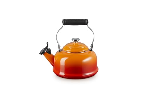 Image of Le Creuset Enamel On Steel Whistling Tea Kettle, 1.7 qt., Flame