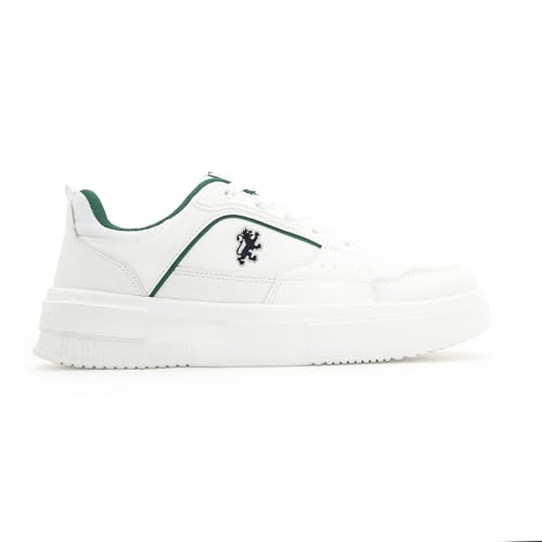 Image of Red Tape Men's Sneakers Black White Pu Round Toe Lace-Up Responsive Sole