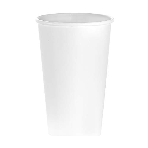 (100 Count) 16 oz White Paper Hot Cups, Disposable Coffee Cups by Tezzorio, Hot Drink Paper Cups for Latte, Cappuccino, Tea, Chocolate