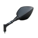 タナックス(Tanax) バイクミラー ナポレオン クロス3 プラス ブラック シルバー鏡 左右共通 1個入り 10mm 正ネジ AY-10