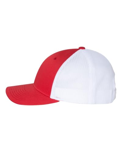 Richardson 115 Gorra Trucker Unisex Ajustable Rojo/Blanco miniatura 3