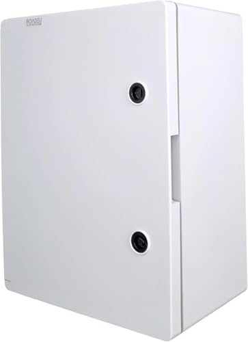 RoadEu – Cuadro eléctrico estanco IP65 400x300x195mm – Caja mural con puerta con llave, prensaestopas, guía DIN y placa metálica – Uso exterior e instalaciones industriales