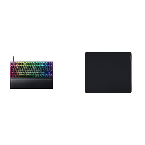 Clavier Razer Huntsman V2 TKL Rouge et Tapis de Souris pour Jeu Rapide