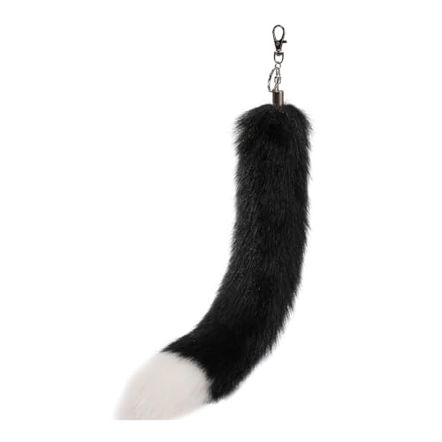 シンプルなフォックステールタッセルキーチェーンハンギング装飾品キーリングバッグチャームペンダントカーキーホルダーハンドバッグ装飾ペンダントチャームキーチェーン装飾ユニーク