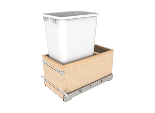 Rev-A-Shelf Wood Bottom Mount Pullout Waste Container w/Soft-Close