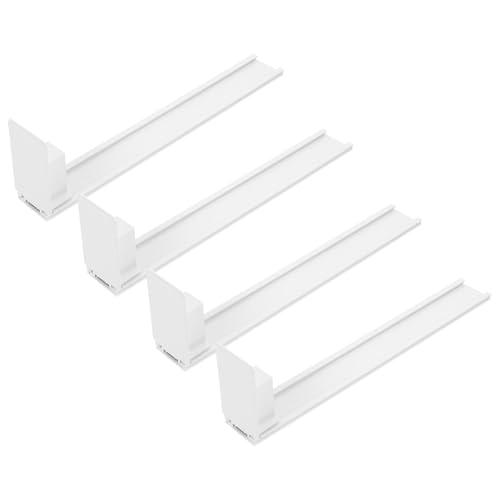 Sewroro Dispensador Automático de Bebidas para Estantería 4 Piezas, Hélice de Plástico Blanca 300-310 Mm, Empujador para Latas de Refresco, Organizador para Supermercado y Tienda