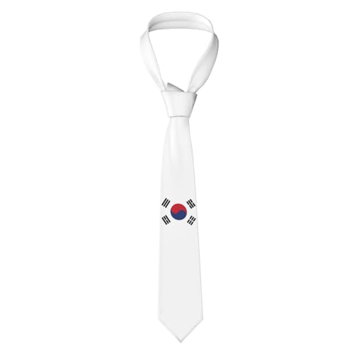 ROSIHODE Cute Flag Necktie Mens Patriotic Flag Neck Tie Fashion Adjustable Party Suit Neckties for Men, South Korea Flag-ll0000000001, One size