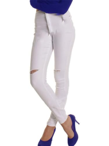 Andongnywell Women's Skinny High Waist Jegging Jeans Distressed Knee-Ripped Stretchy Pencil Denim Pants3