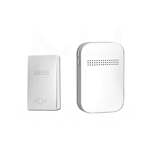 gdsDEs Timbre inalámbrico, botón a Prueba de Agua, No Requiere batería, Timbre, Juegos de Timbre, Timbre de Puerta Inteligente for el hogar, 38 Tonos de Llamada(White)