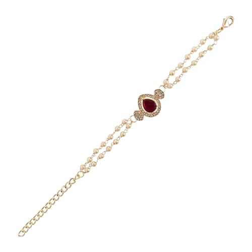 Image of I Jewels Designer Kundan Pearl Bhaiya Rakhi With Roli Chawal for Brother /Bro /Men with Rakshabandhan Card
