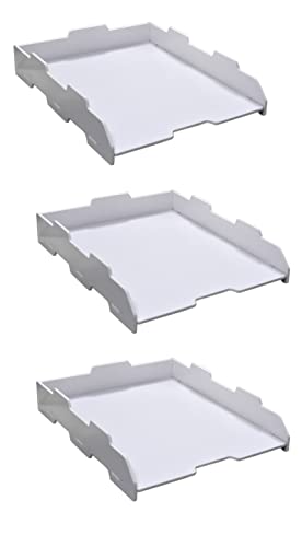 A3レターケース デスクトレー 書類ケース 書類ラック 卓上 白 横型/縦型 3段式 積み重ね 頑丈 シンプル おしゃれ 整理整頓 小物収納 組立簡単