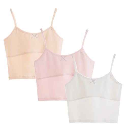 CAHL&FAUO Girls Original Cotton Lining Undershirts Training Bras Teen Camisole Kids Tank Tops