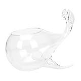 FELTECHELECTR Whale Glass Flower Vase Hydroponic Planter Small Creative Animal Vase for Living Room Bedroom Bookshelf