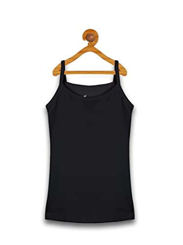 Image of KiddoPanti Girls 100% Cotton Rib Solid Camisole Tank Top Pack of 3