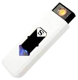 PRAMUKH Gadget Electronic USB Cigarette Lighter Windproof Rechargeable Flame Less Cigarette Lighter Stylish (Multi Color Pack of 1)