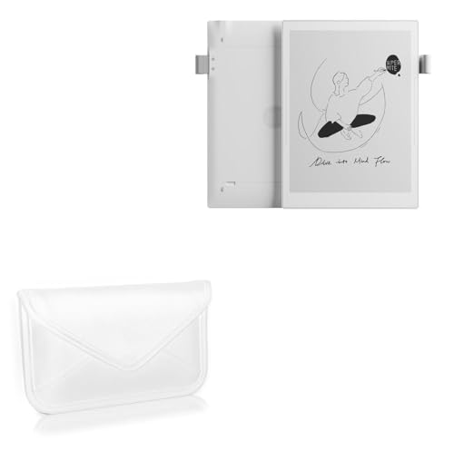 BoxWave Case Compatible with Ratta Supernote A5 X2 Manta - Elite Leather Messenger Pouch, Synthetic Leather Cover Case Envelope Design - Ivory White