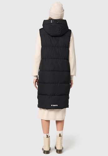 Navahoo Damen ärmellose lange Outdoorweste warme Winterjacke Schnuffelchen Black Gr. M