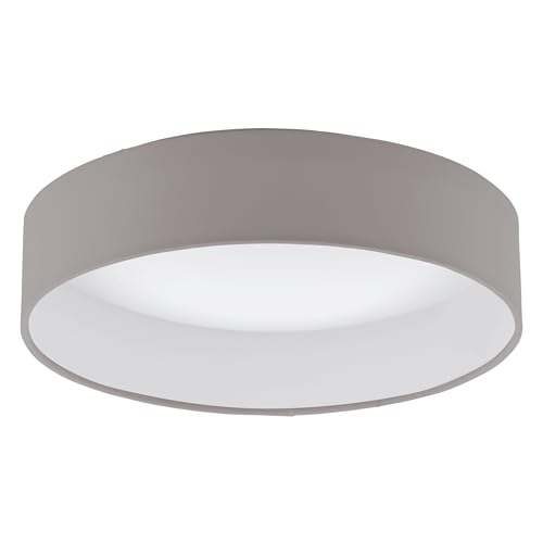 Plafonnier LED Eglo Palomaro fini les lumières agressives grâce au tissu taupe
