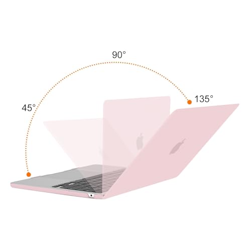 MOSISO Compatible with MacBook Air 13 inch Case M4 M3 M2 2025 2024 2023 2022 A3240 A3113 A2681, Hard Shell for MacBook Air 13.6 inch Case &Keyboard Cover&Screen Film&Type C Adapter, Baby Pink