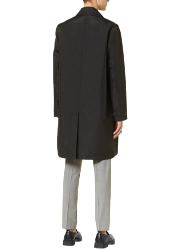 Hugo Boss Men's Relaxed-Fit Black Trench Rain Coat Large Black2